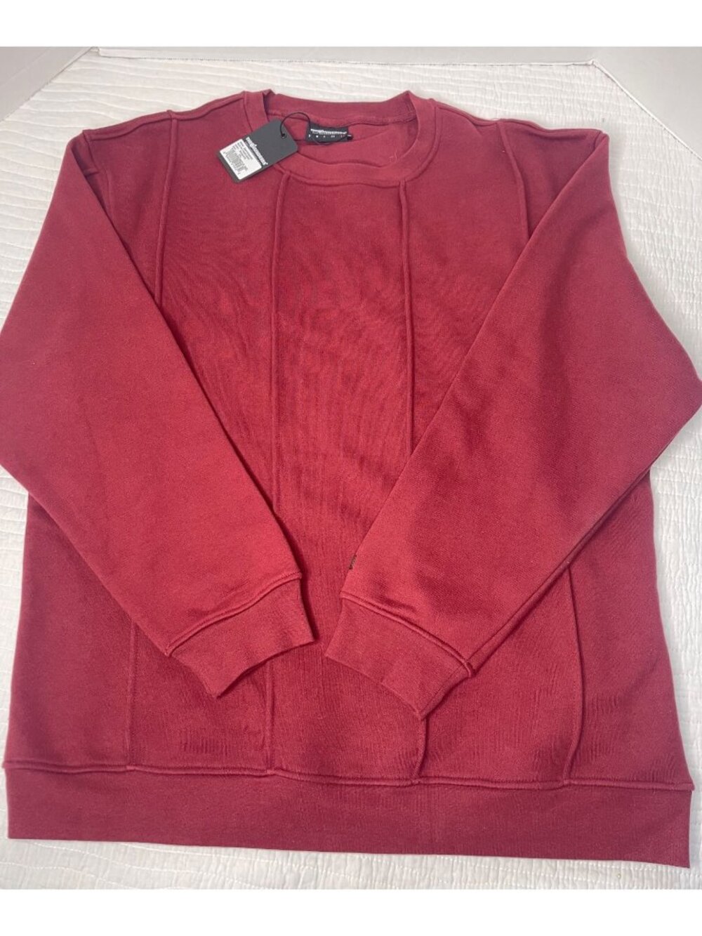NWT The Hundreds Heavyweight Crewneck Ribbed Sweatshirt Mens SZ XXL Burgundy